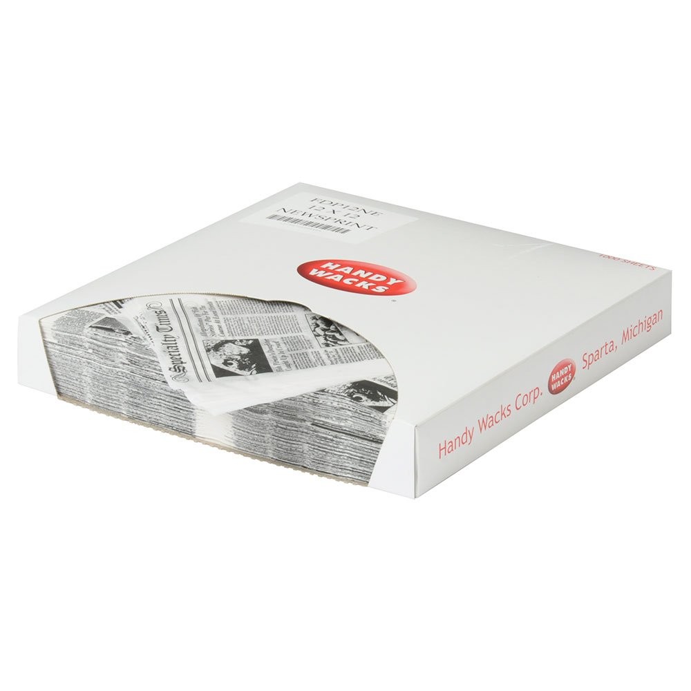 Handy Wacks FDP12NEX, 12x12Inch White Flat Deli Paper with Newsprint, Disposa…