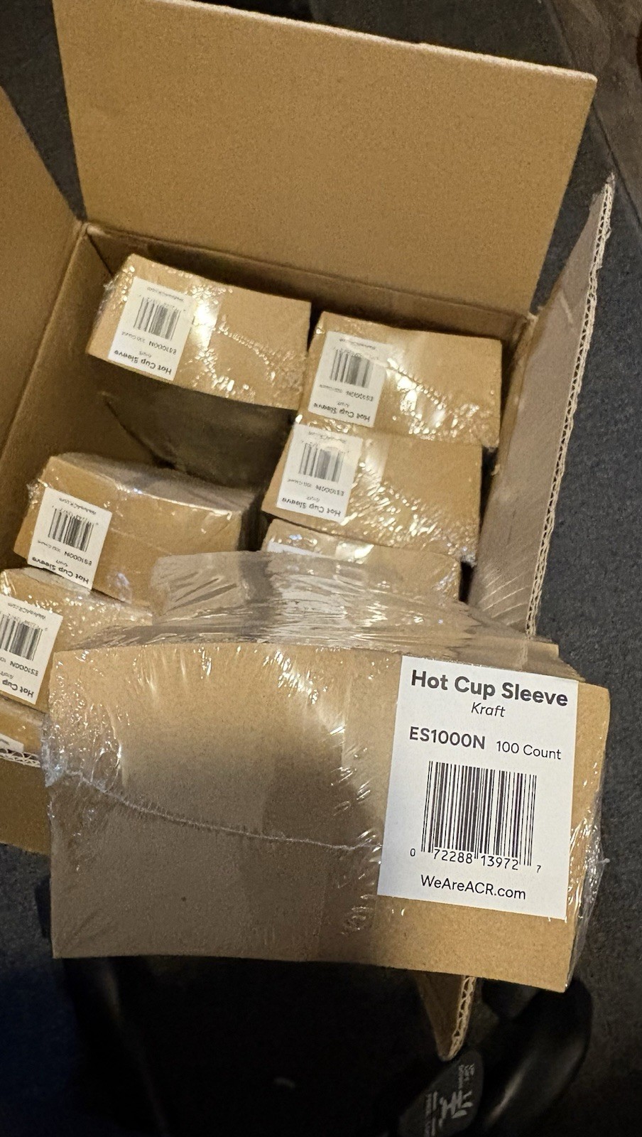 Primeware Hot Cup Sleeves. Kraft No Print ES1000N. 1000 Count. New.