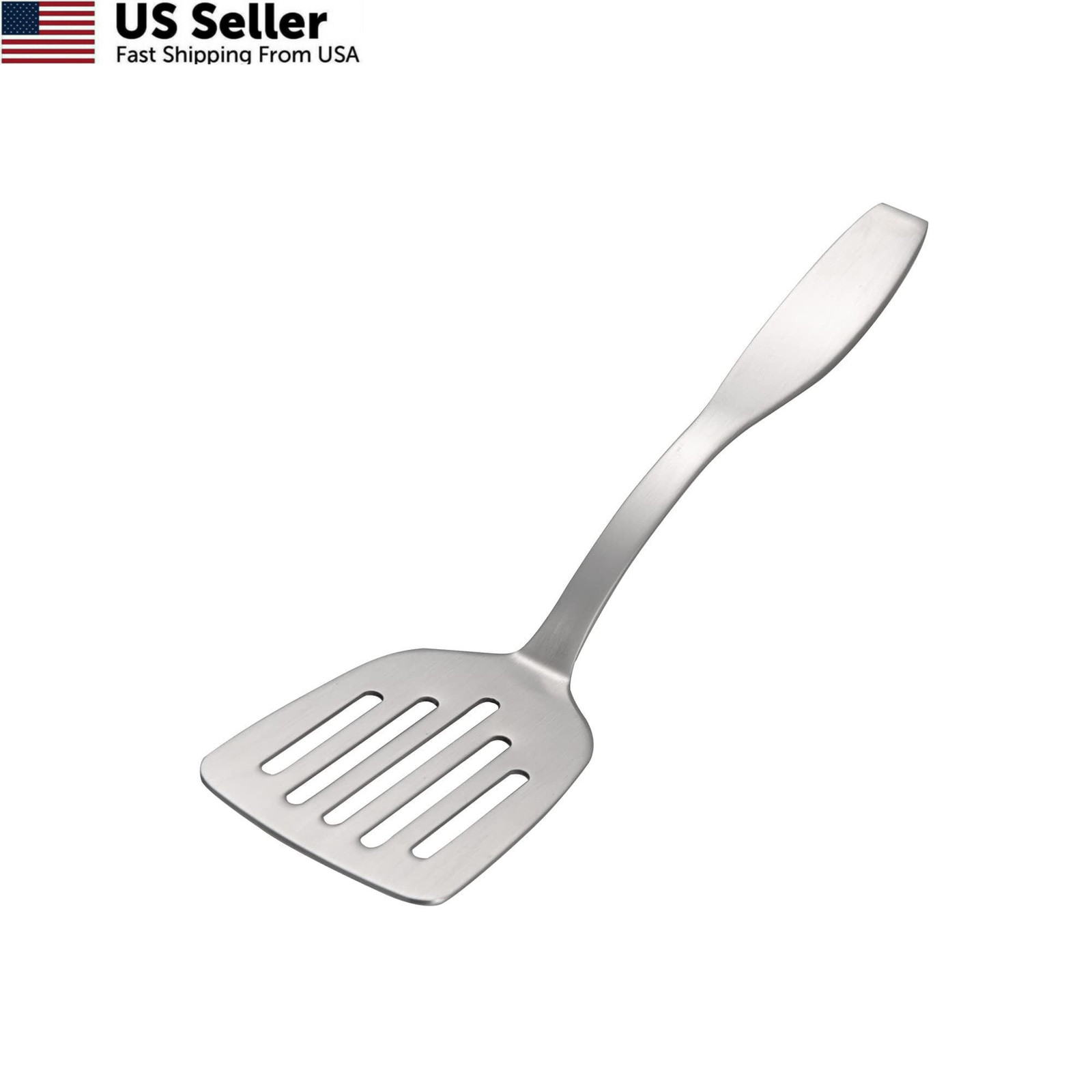IMEEA 9.5-Inch Mini Slotted Turner Spatula SUS304 Turner, Silver