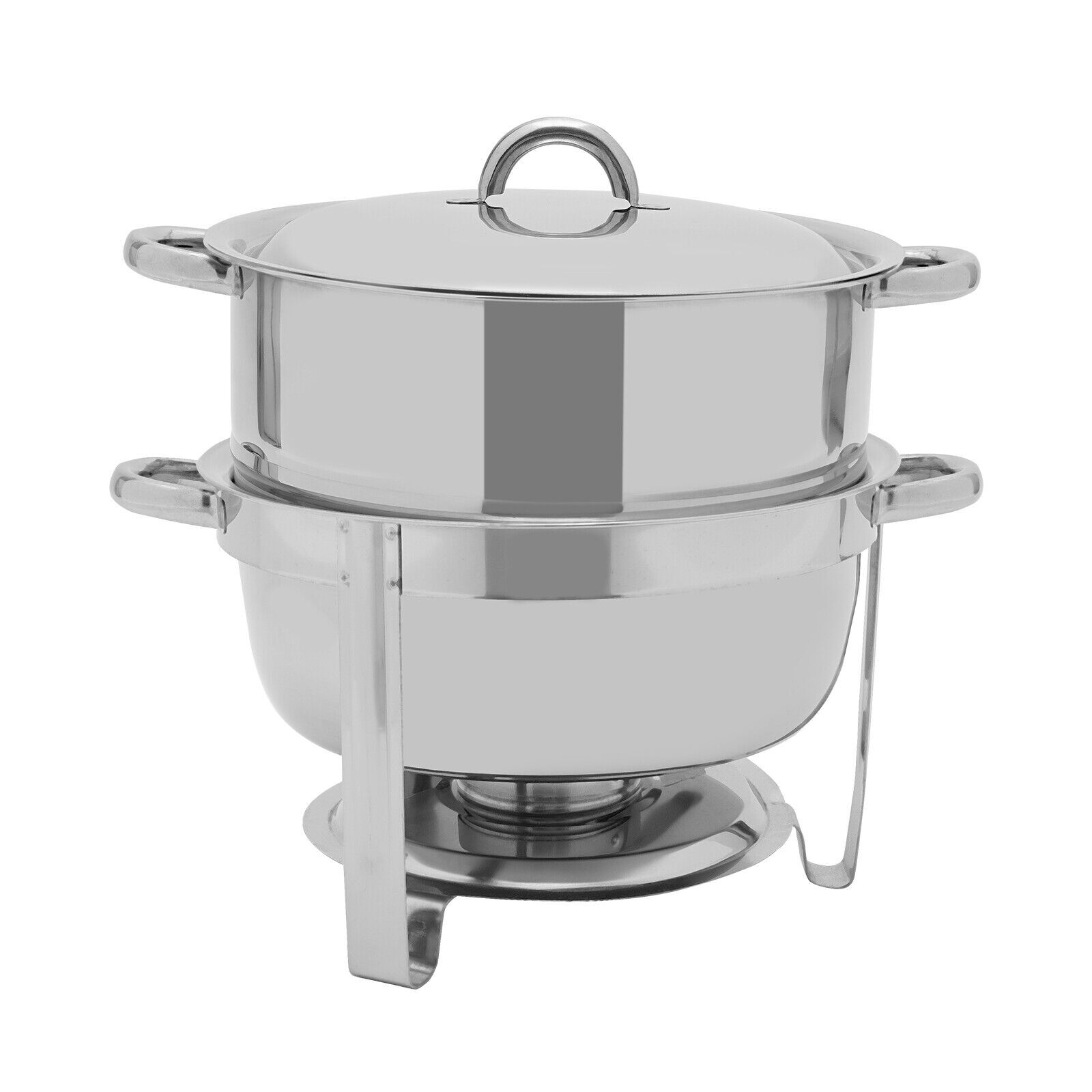 14.2 Qt Full-Size Round Stainless Steel Catering Dish Buffet Food Warmer Hot Pot