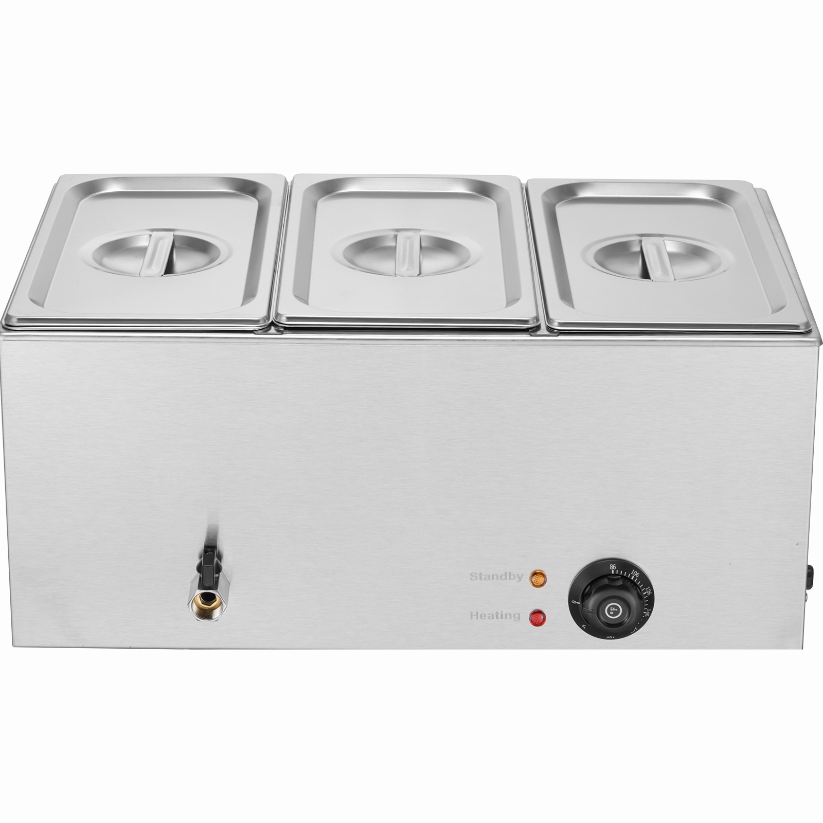 Commercial Electric Food Warmer 3-Pan Countertop Buffet 17.4QT Bain Marie