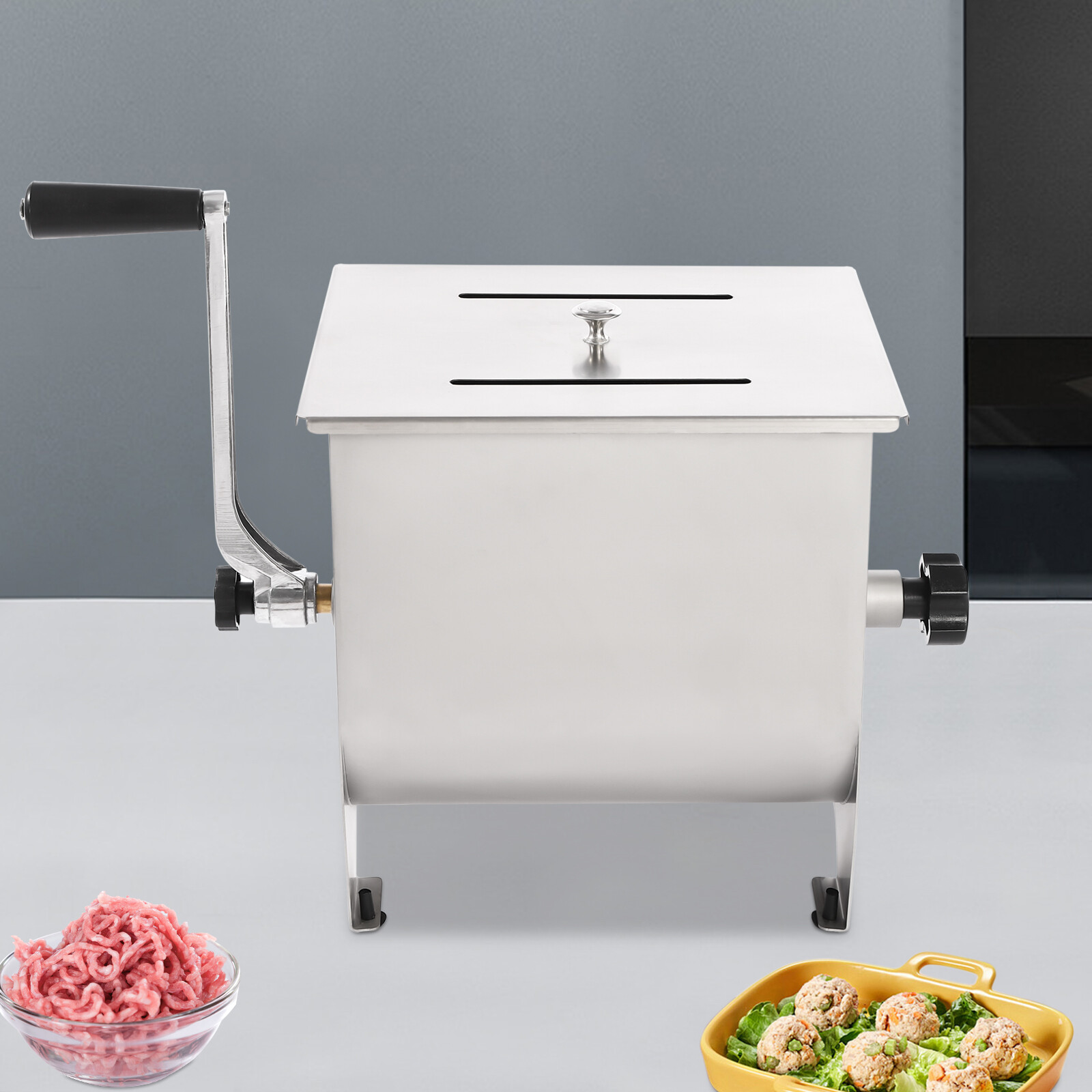 9kg/20lbs Manual Meat Mixer Meat Mixing Machine Free Standing Stainless Steel