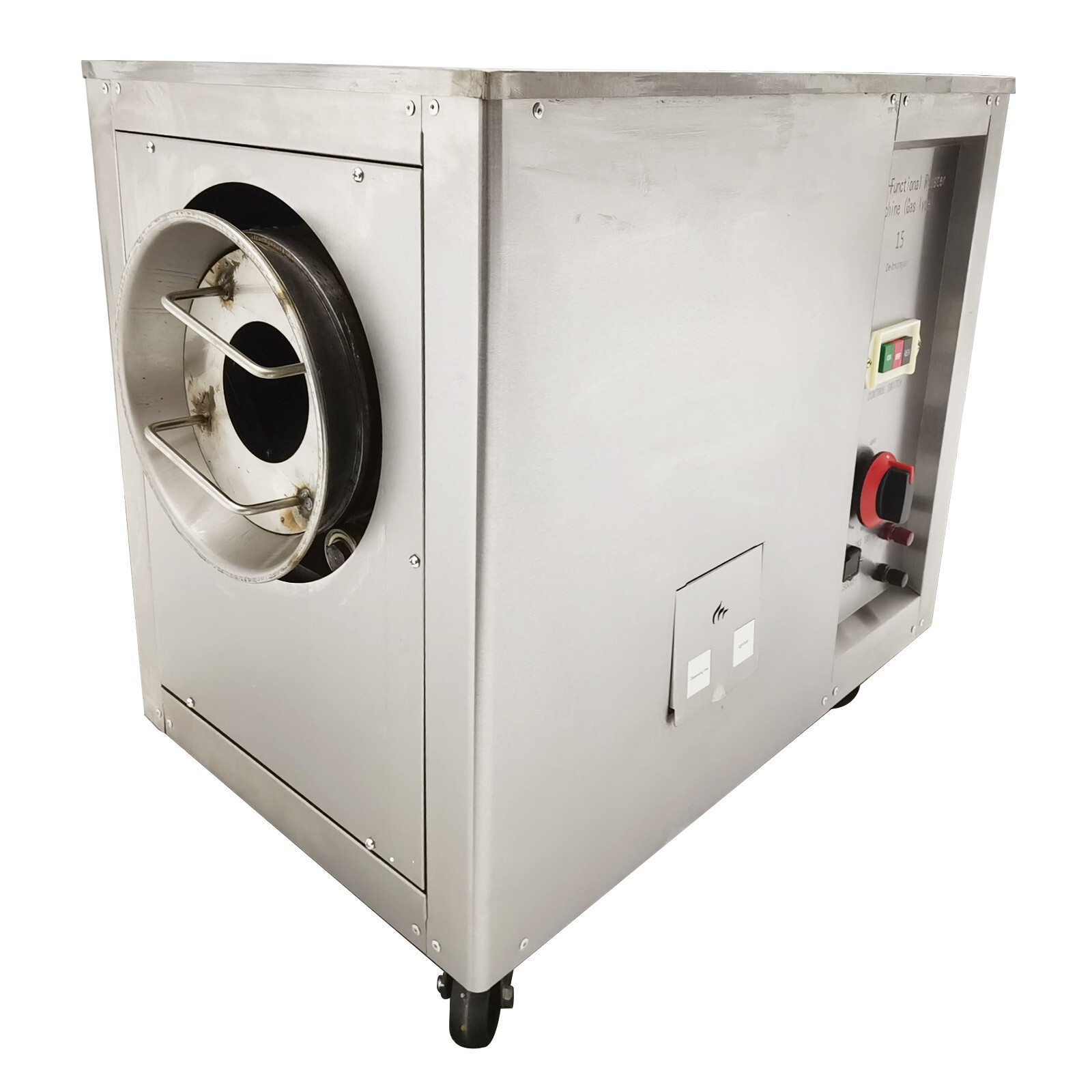 110V 80W Commercial Gas Coffee Roaster 16.5LBS Capacity 0-300℃ for Nuts Beans