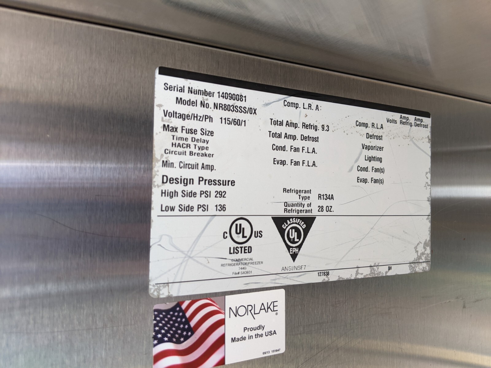 Norlake NR803SSS/0X 3 Door Reach In Refrigerator 115V 1PH Commercial CAN SHIP