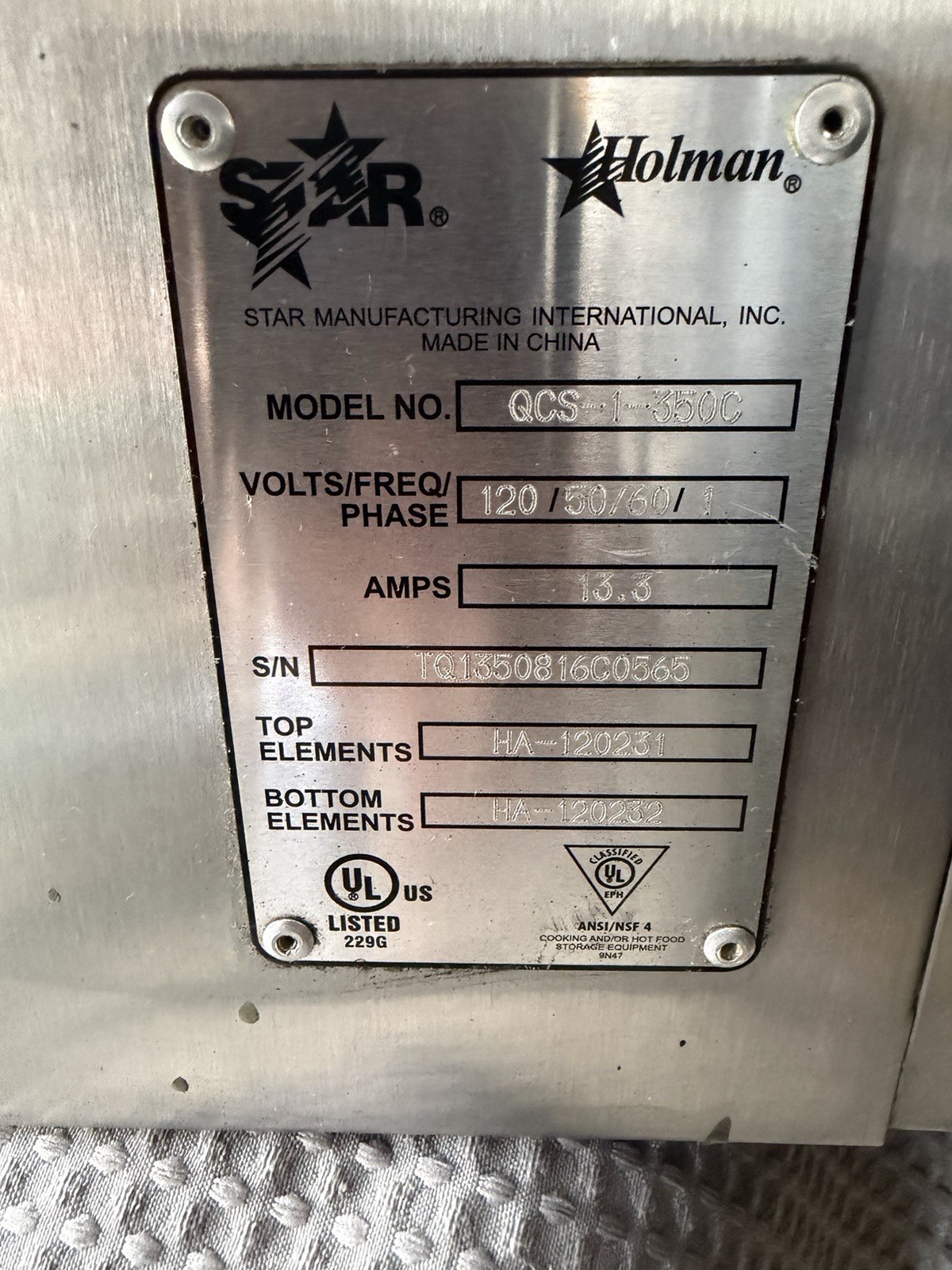 Star Holman QCS-1-350C Conveyor Countertop Toaster 350 Slices/Hr 120V
