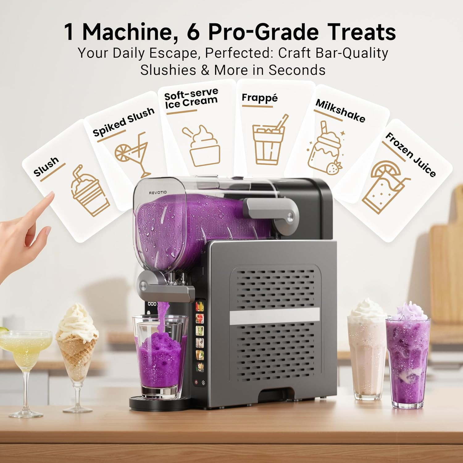 Slushie Machine for Home, 88 Oz Slushy Machine, No Ice Needed Frozen Drink Maker
