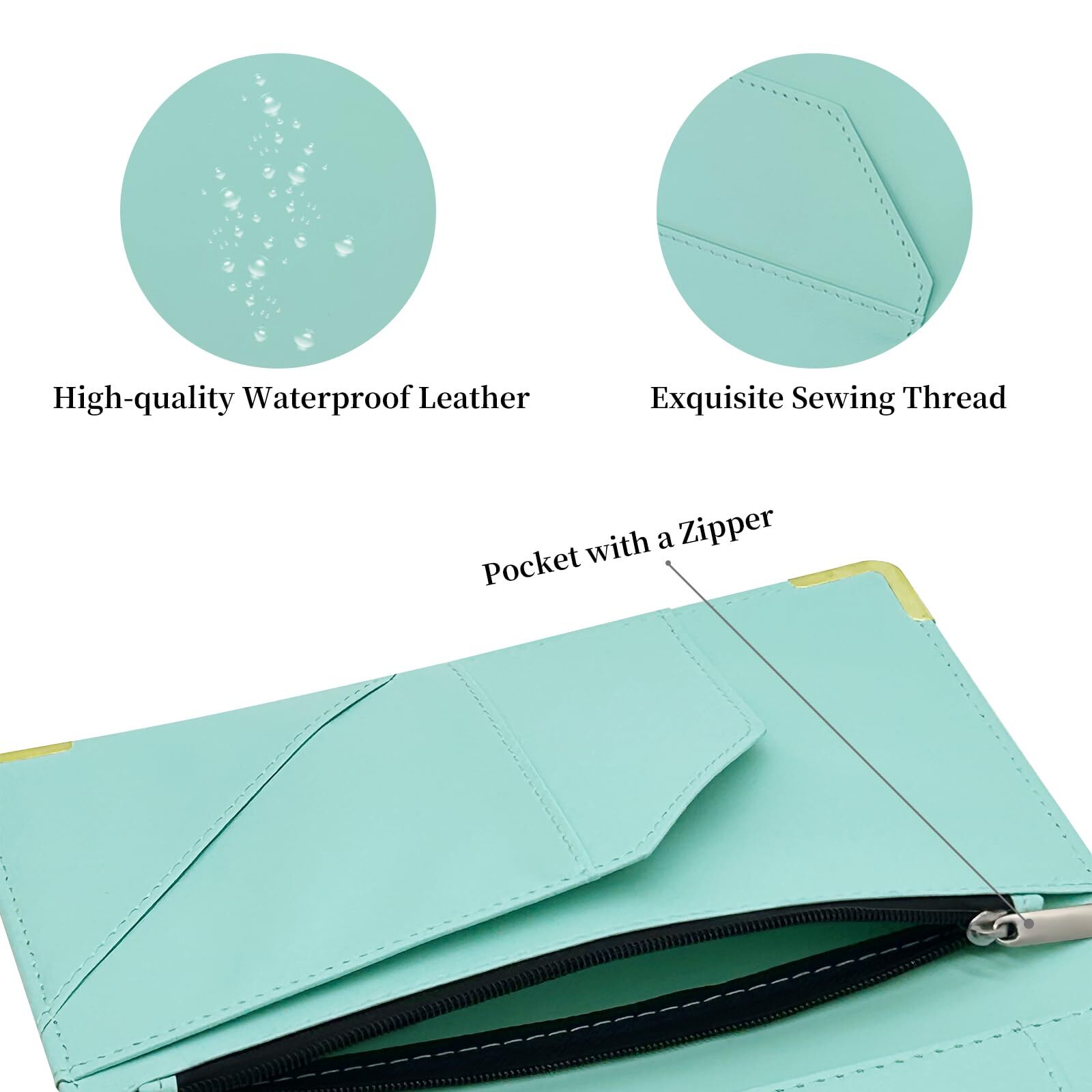 Leather Server Book with Pocket for Waiter Waitress Receipt Book