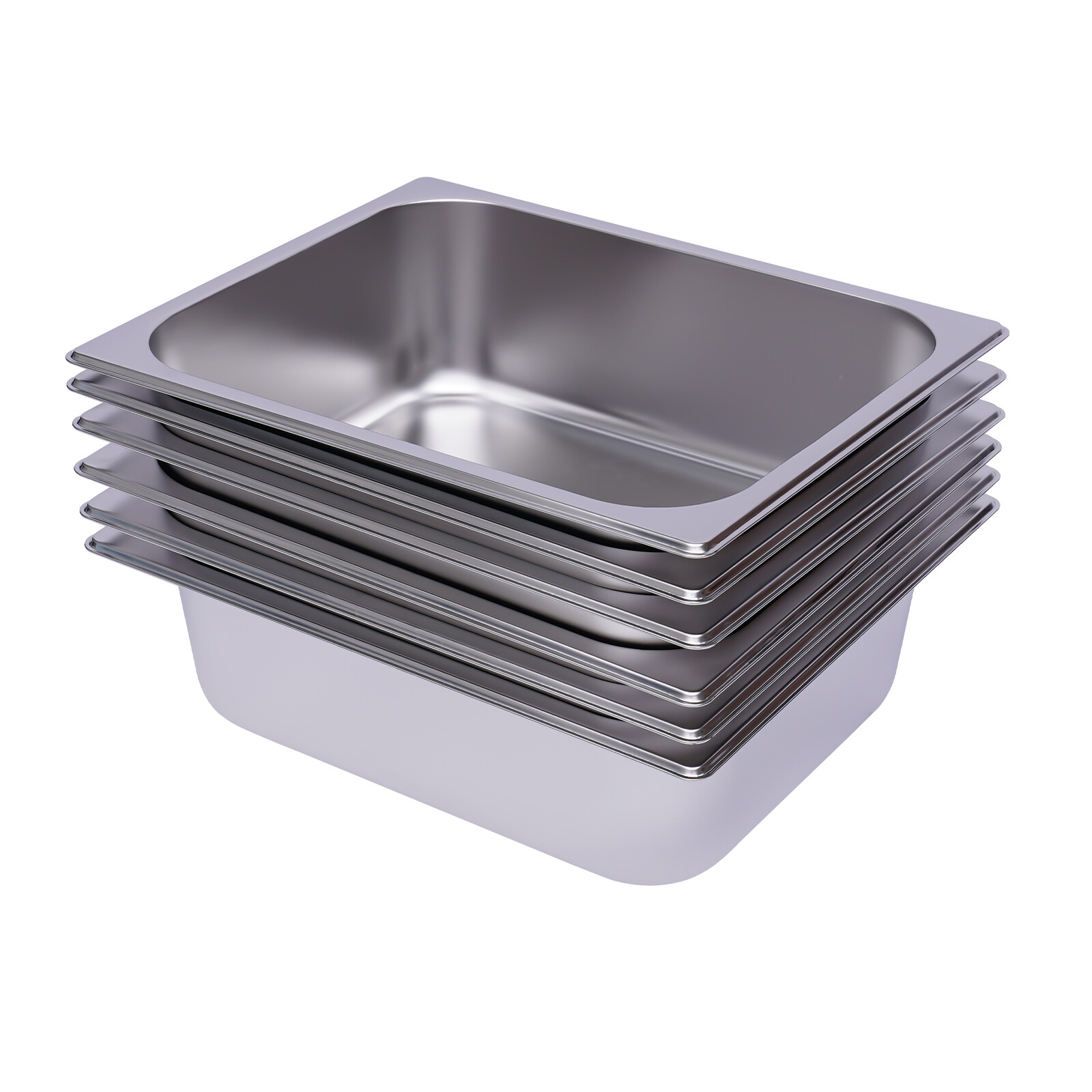 6 Pack 4″ Deep 1/2 Size Stainless Steel Steam Table Pans Hotel Food Prep Pan NEW