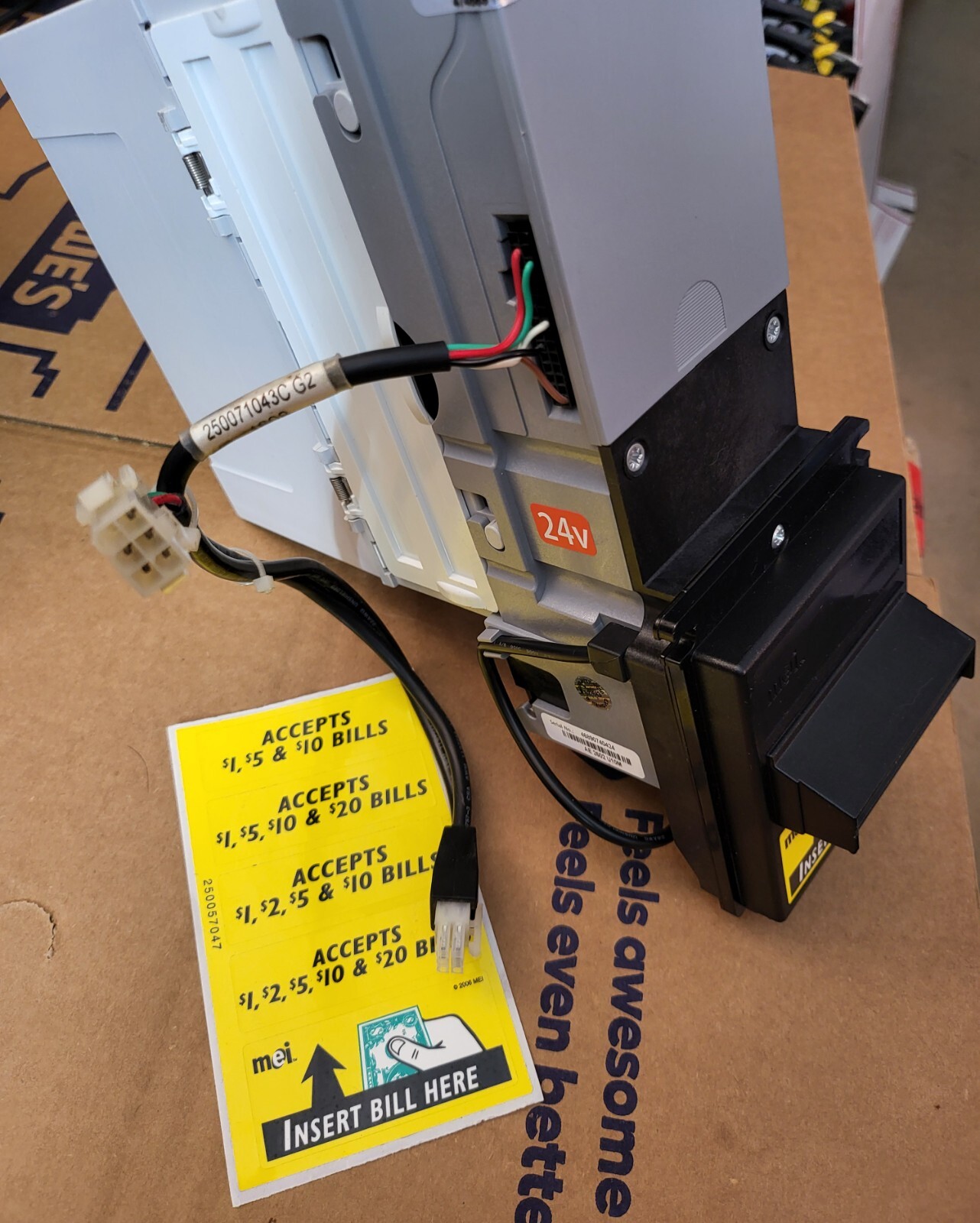 Mars MEI AE2602-UM Bill Acceptor 24V take $1-$20 with $1000 stacker bill box