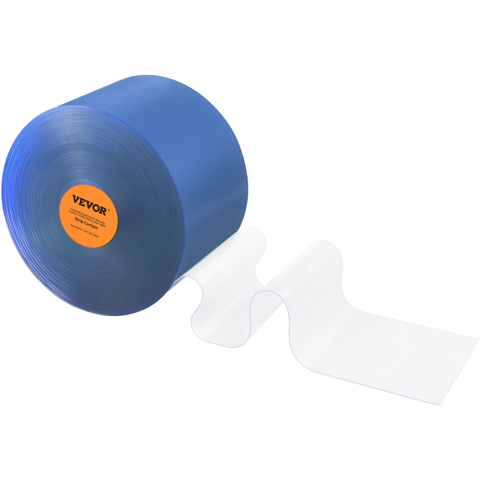 VEVOR PVC Strip Curtain 50 ft x 8 in Plastic Door Strip Bulk Roll for Doorways