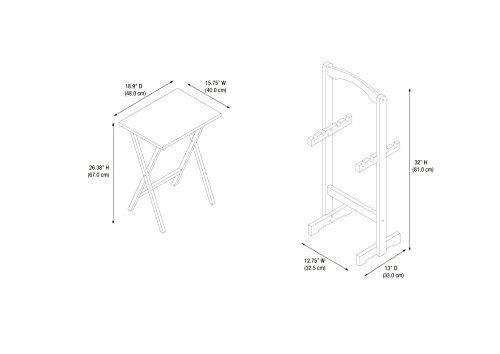 Linon Tray Table Set 15.75D X 18.9W X 26.38H White 43001Whtset-01-As
