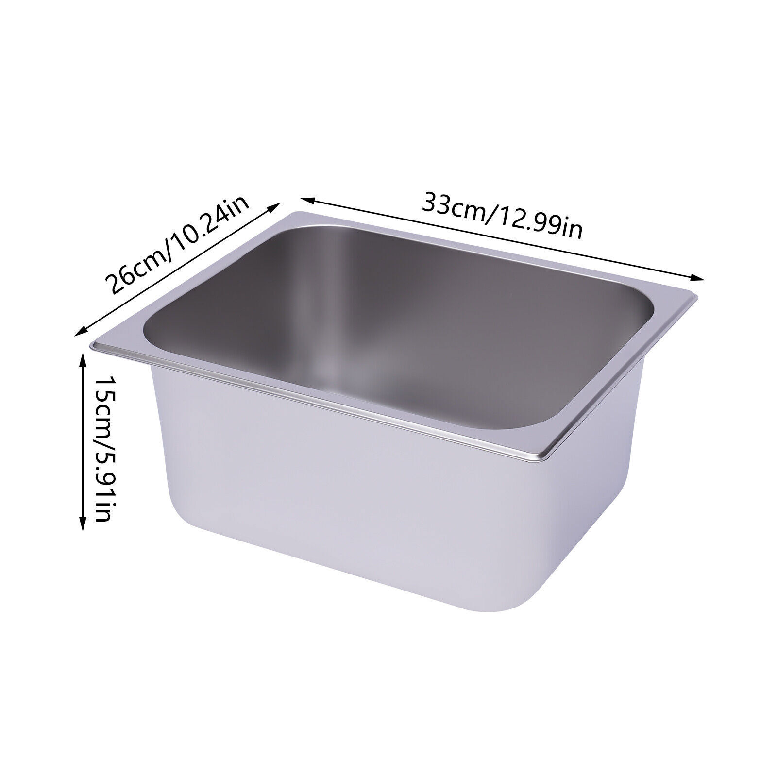 6PACK 1/2 Size 6″ Deep Stainless Steel Hotel Steam Prep Table Buffet Food Pan US