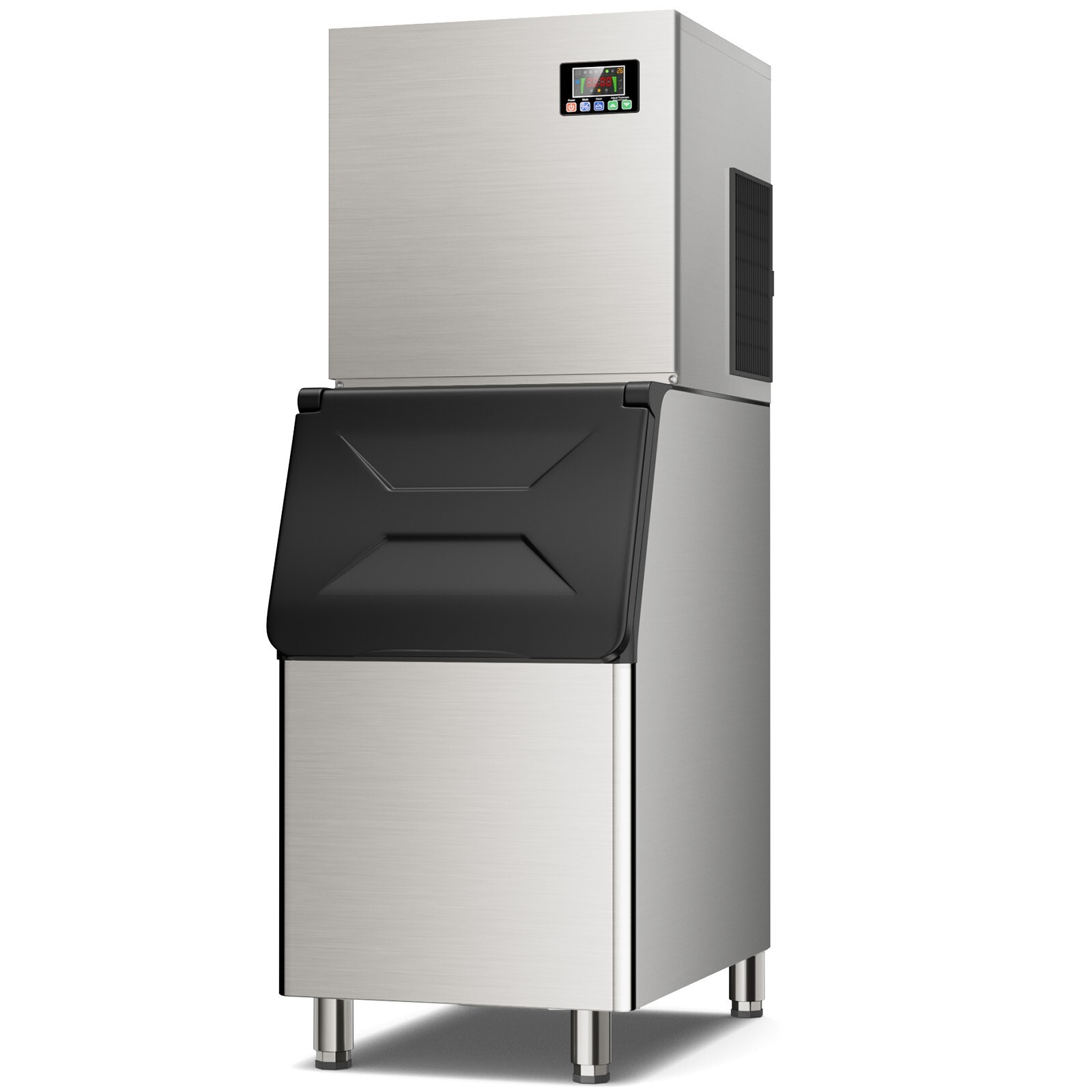 600LBS/24H Commercial Ice Machine W/ 400LBS Storage Capacity 156 Ice Cubes Maker