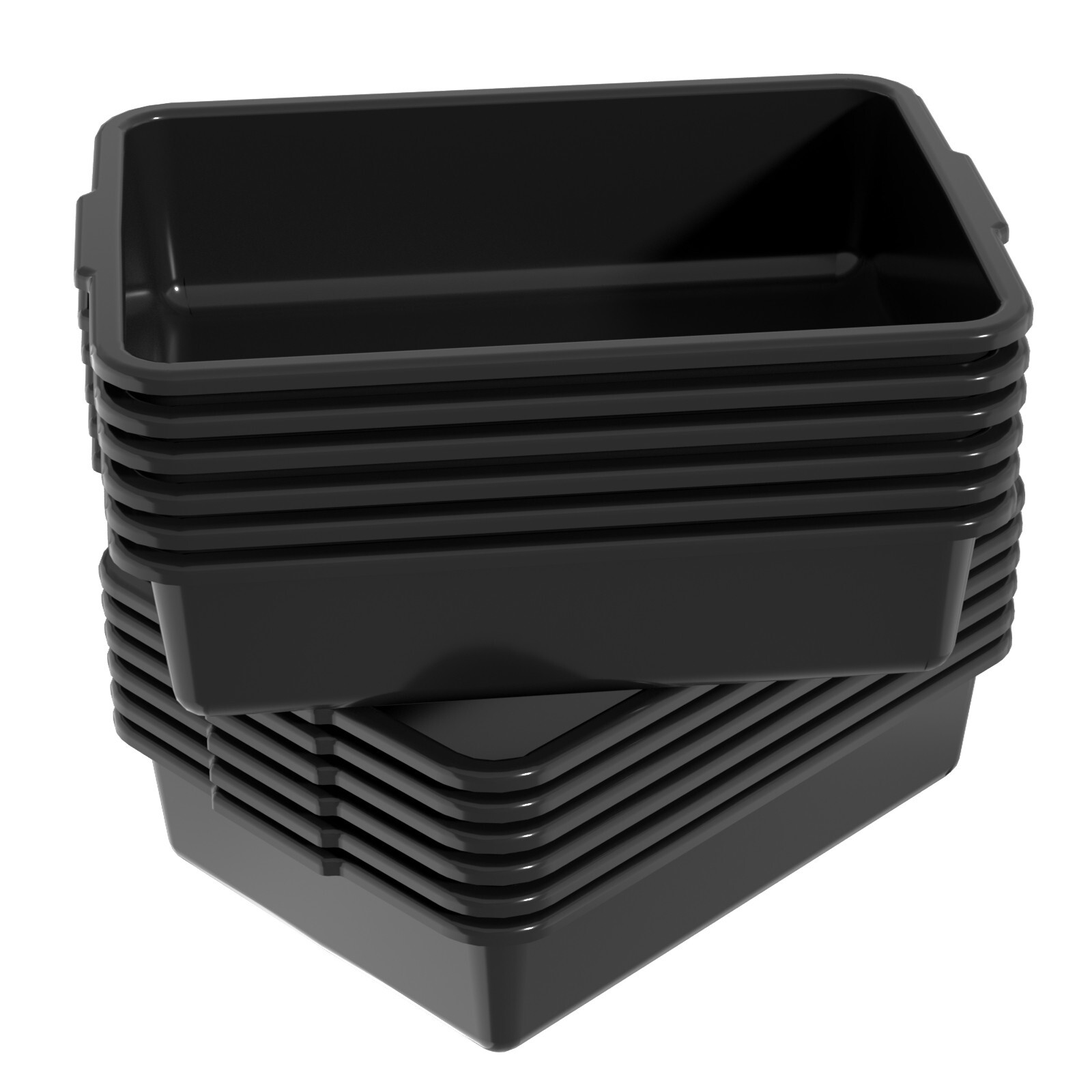 Cand Plastic Dish Tubs, Commercial Bus Box/Wash Basin Tote Box, (12-Packs, 13 L)