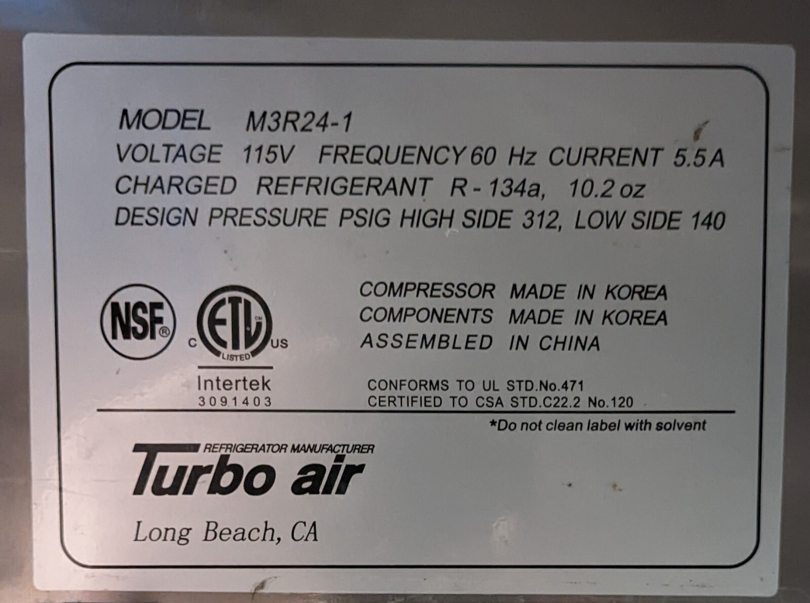 Turbo Air M3R24-1-N M3 Series 29″ Reach-In Refirgerator