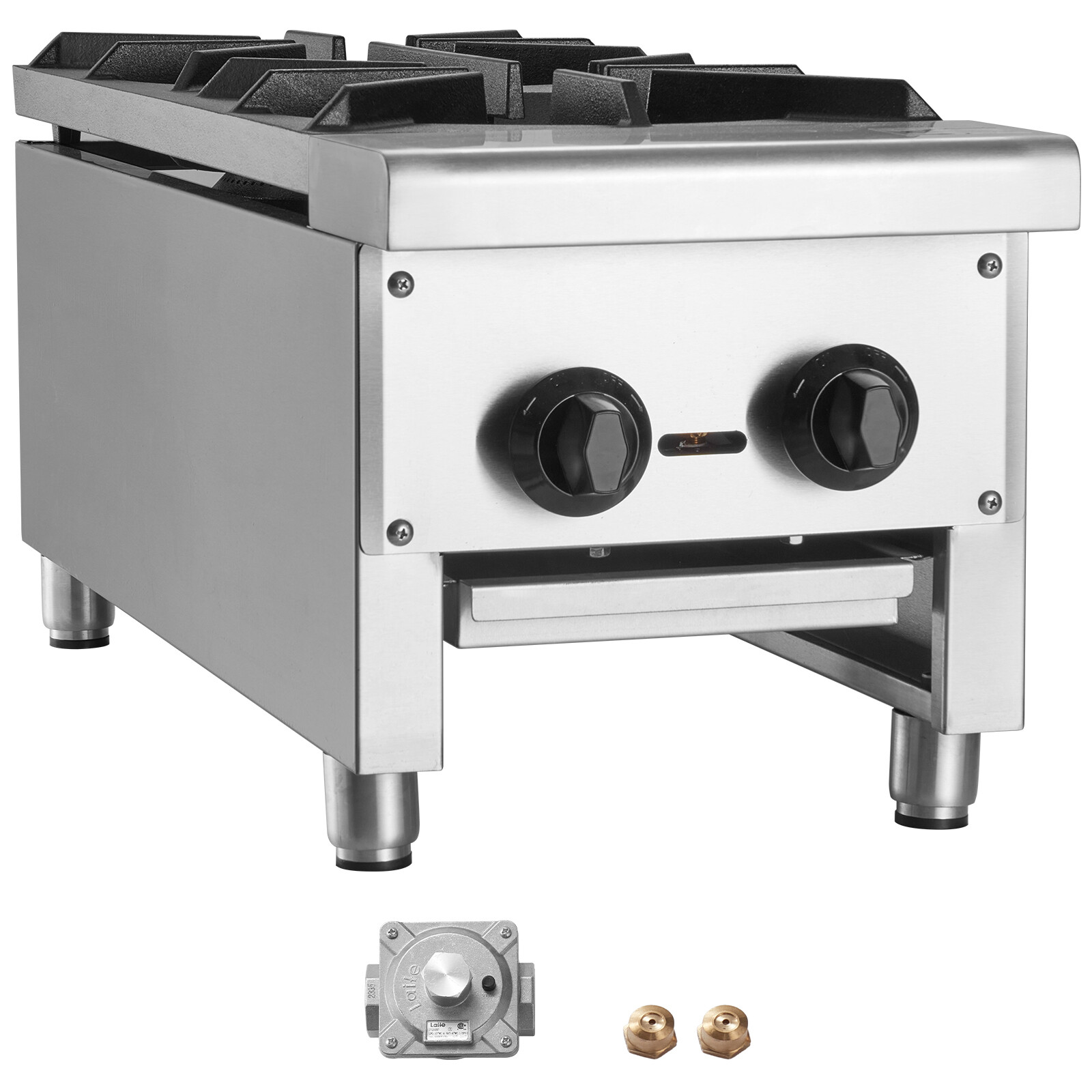 VEVOR 12″ Commercial Gas Range Stove 2 Burners Hot Plate Countertop Propane Cook