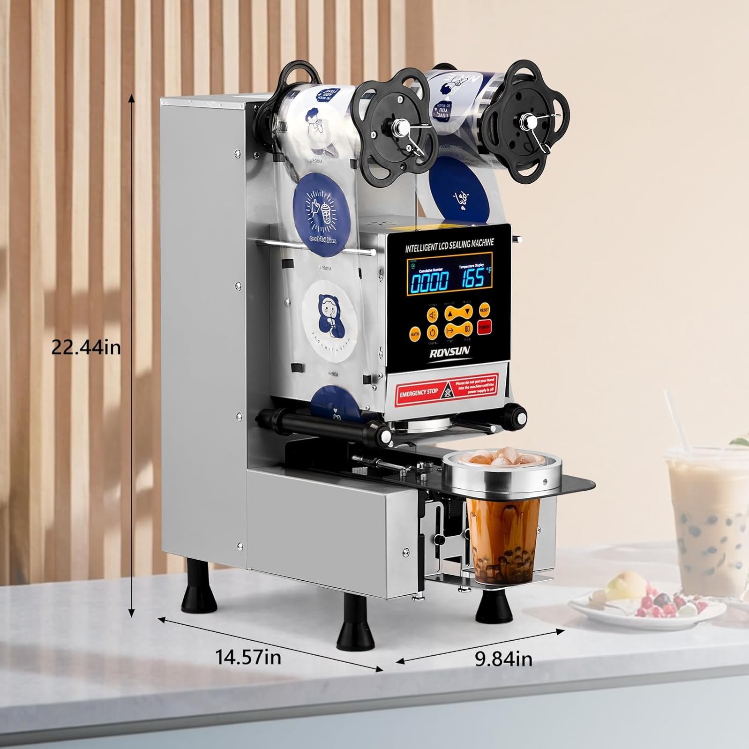 Automatic Electric Sealing Machine Cup Sealer Tea Coffee Cafe Cup 500-650 Cups/H