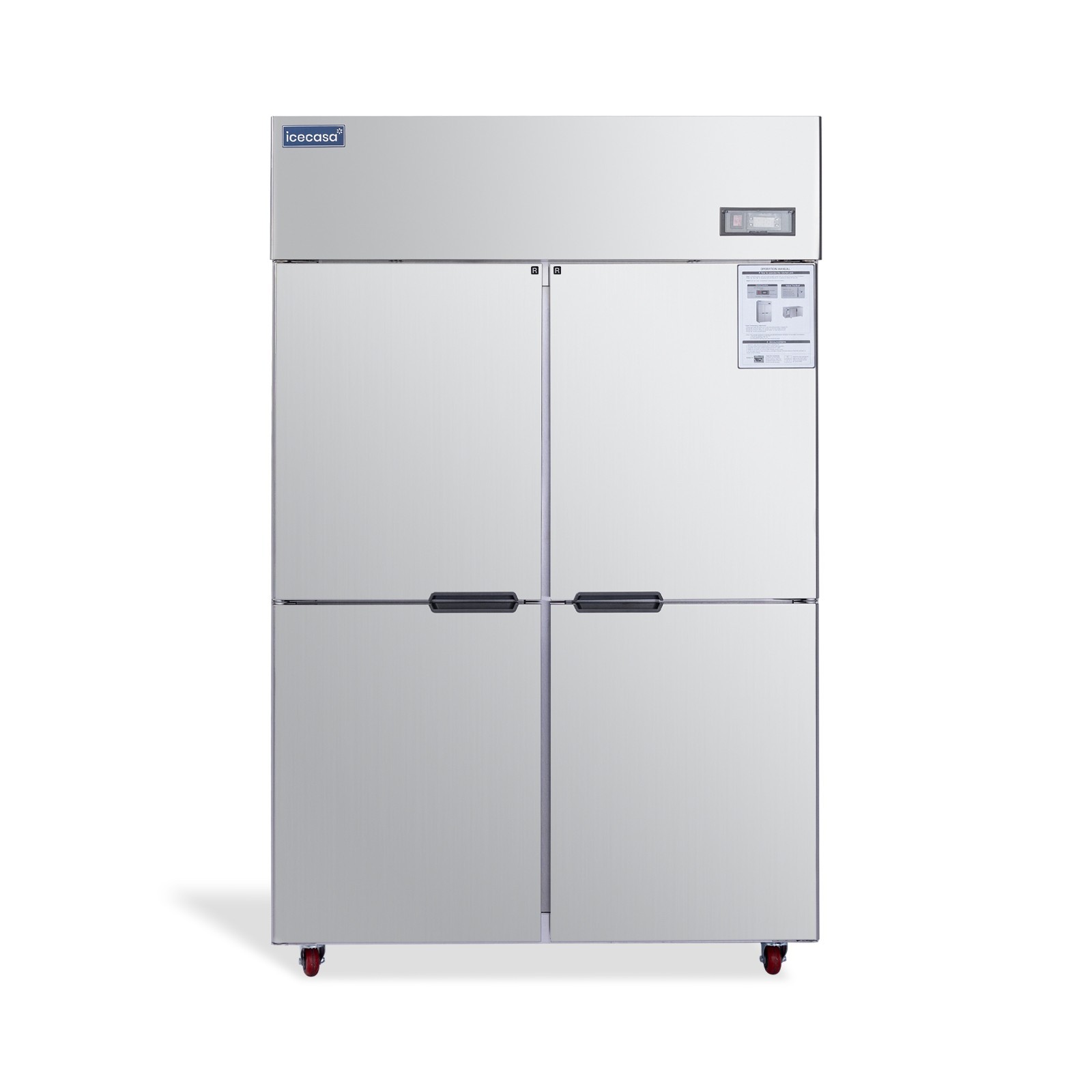 ICECASA 48″ Commercial Reach In Refrigerator Split Door 33 Cu.ft Stainless Steel