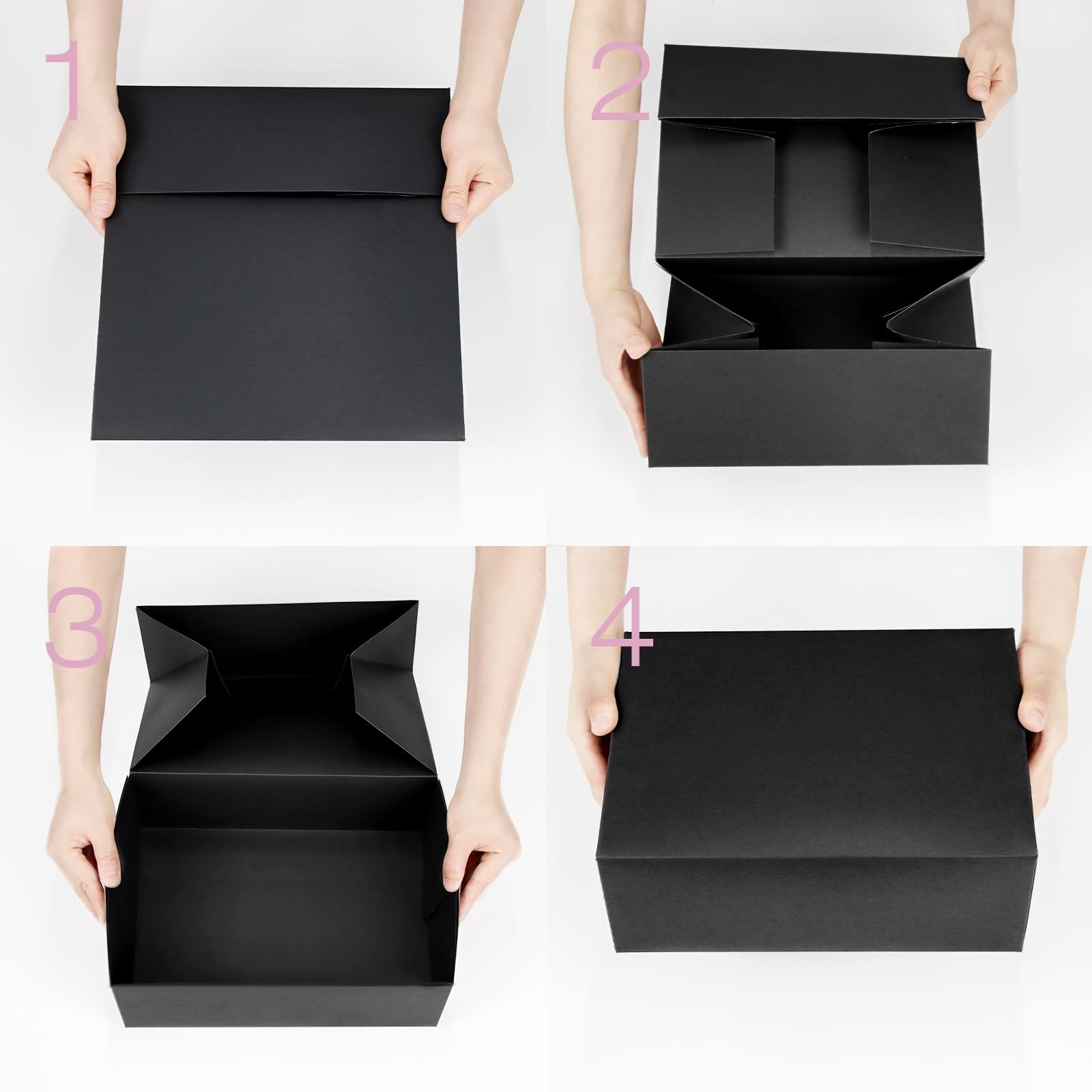 JINMING 10 Gift Boxes 11x8x4 Inches, Matte Black Gift Boxes Bulks for Mother’…