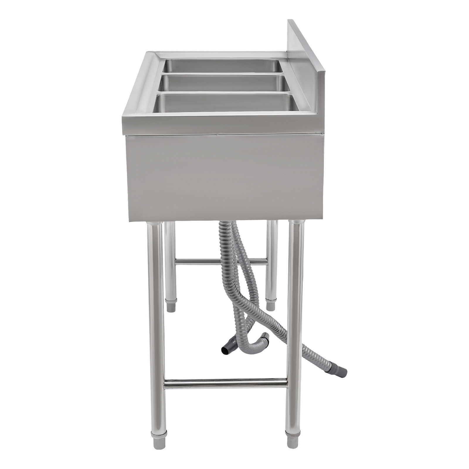 Kitchen Sink Stainless Steel Commercial 3 Compartment Utility Sink With Faucet