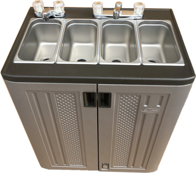 Mobile Concession Sink Portable Food Truck Trailer 4 Compartment Hand Wash Hot