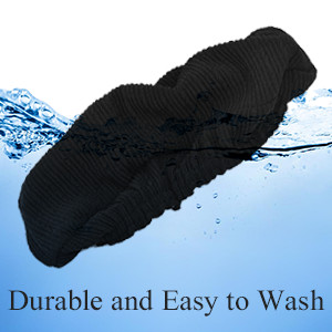 Black Polyester Elastic Stretch Chair Arm Covers, Machine Washable Office Chair