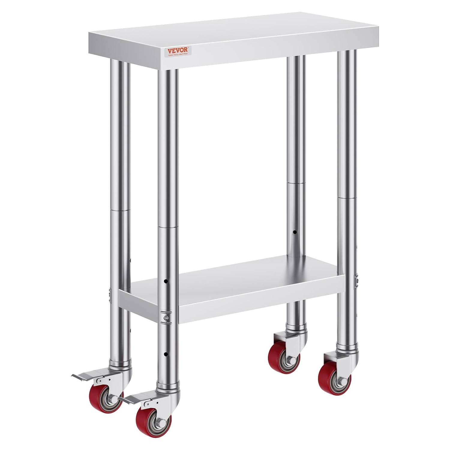 Stainless Steel Work Table with Wheels 24 X 12 X 32 Inch Prep Table with 4 Caste