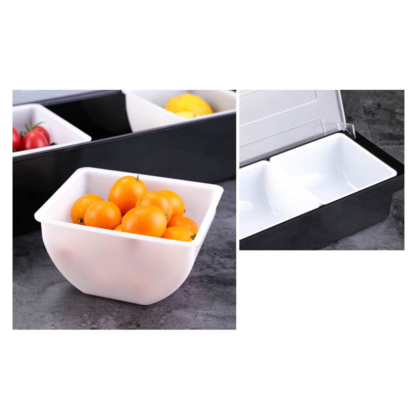 Condiment Tray Bar Caddy 3/4/5 Compartments Garnish Station Food Tray Bar Holder