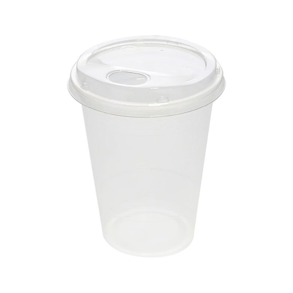 Disposable Plastic Cups and Lids, Clear, 16 oz, 25 Count, (Cup and Lid Combo)