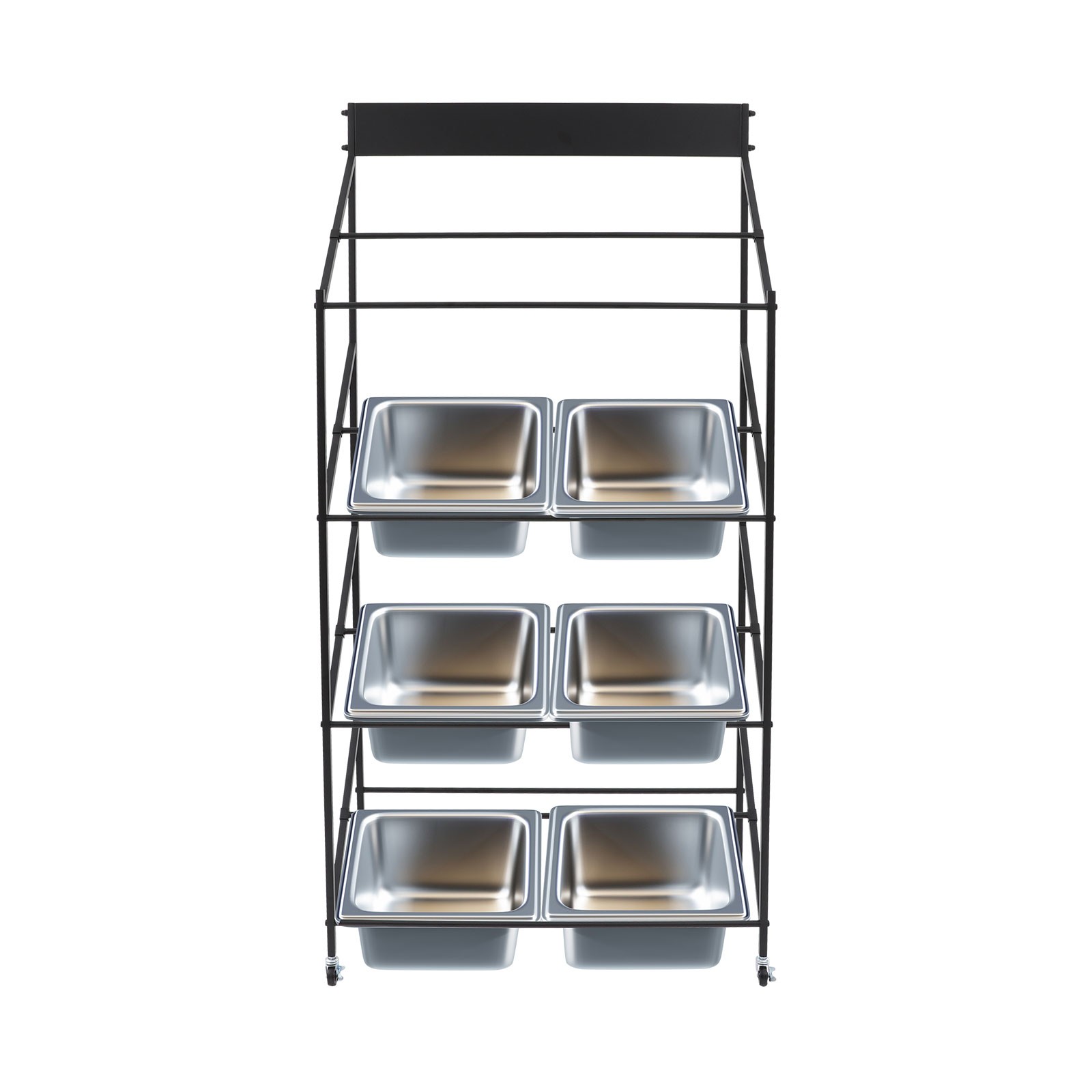 Commercial Kitchen Sink Rack with Wheels Double Slot Hand Basin Display Stand