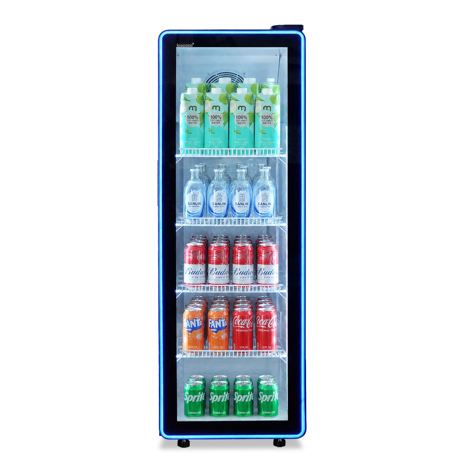 ICECASA 7.8 Cu.ft Upright Beverage Refrigerator Glass Door Merchandiser Showcase