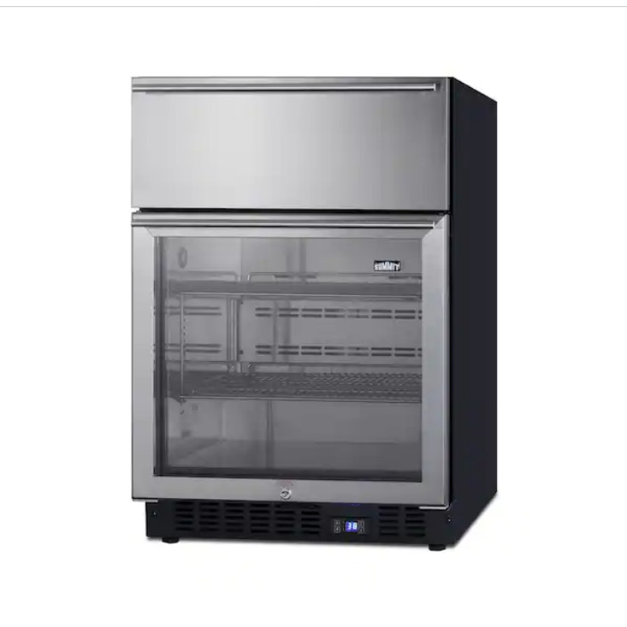 Summit SCR615TD 24″ Glass Door Commercial Refrigerator with Drawer in Stainless