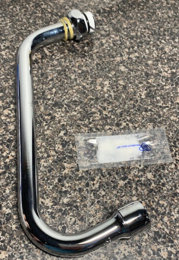 NEW T&S 060X 8″ Long Chrome plated brass tubular Swing Nozzle 2 1/4″ Rise 8 inch