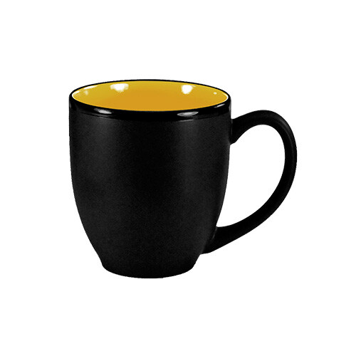 International Tableware, Inc Hilo Black/Yellow 15 oz Porcelain Bistro Cup