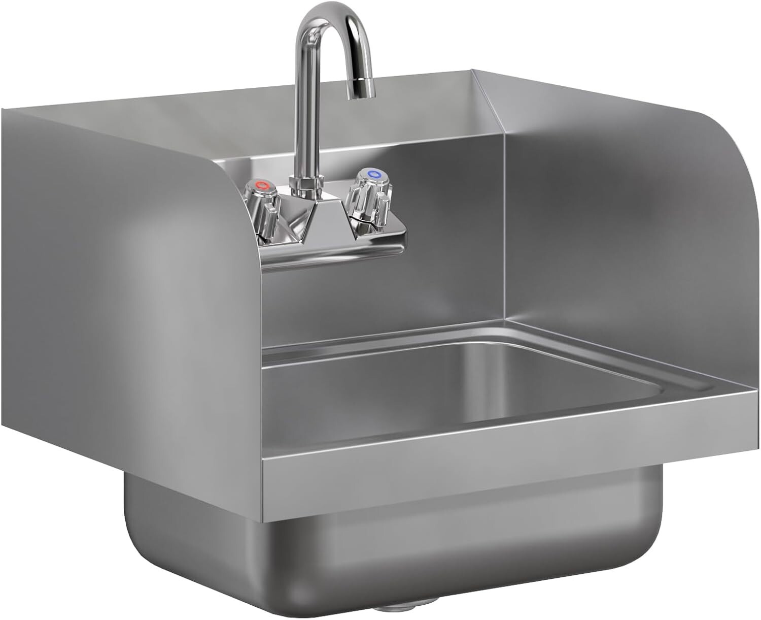 17″ x 15″ Commercial Wall Mount Stainless Steel Hand Sink with Faucet