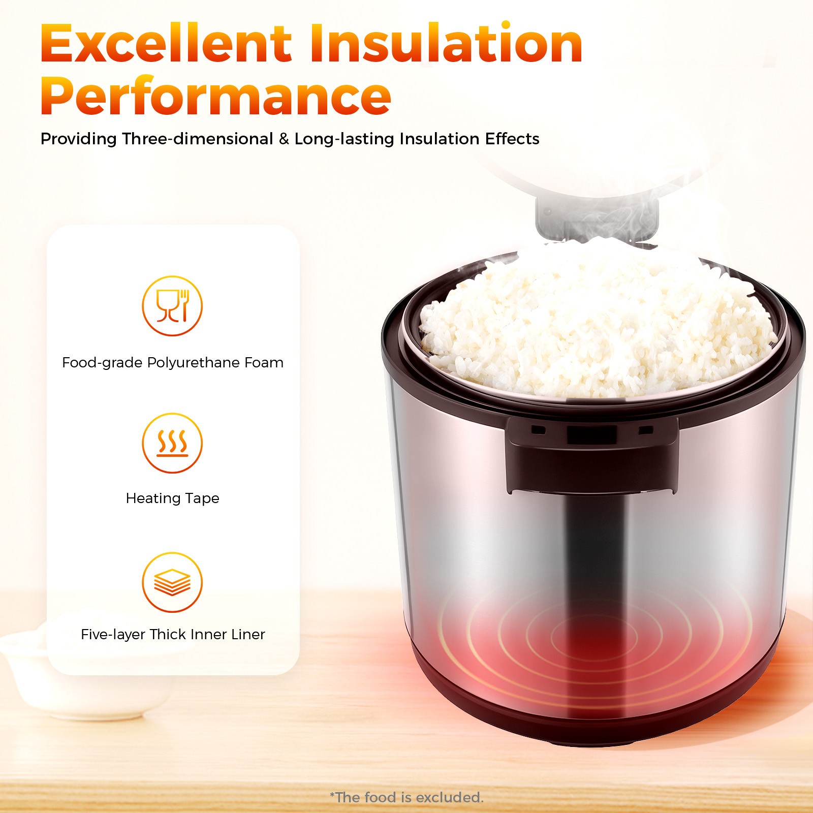 Modern 19L/20Qt Electric Rice Warmer Commercial Rice Warmer with Rice Scoop