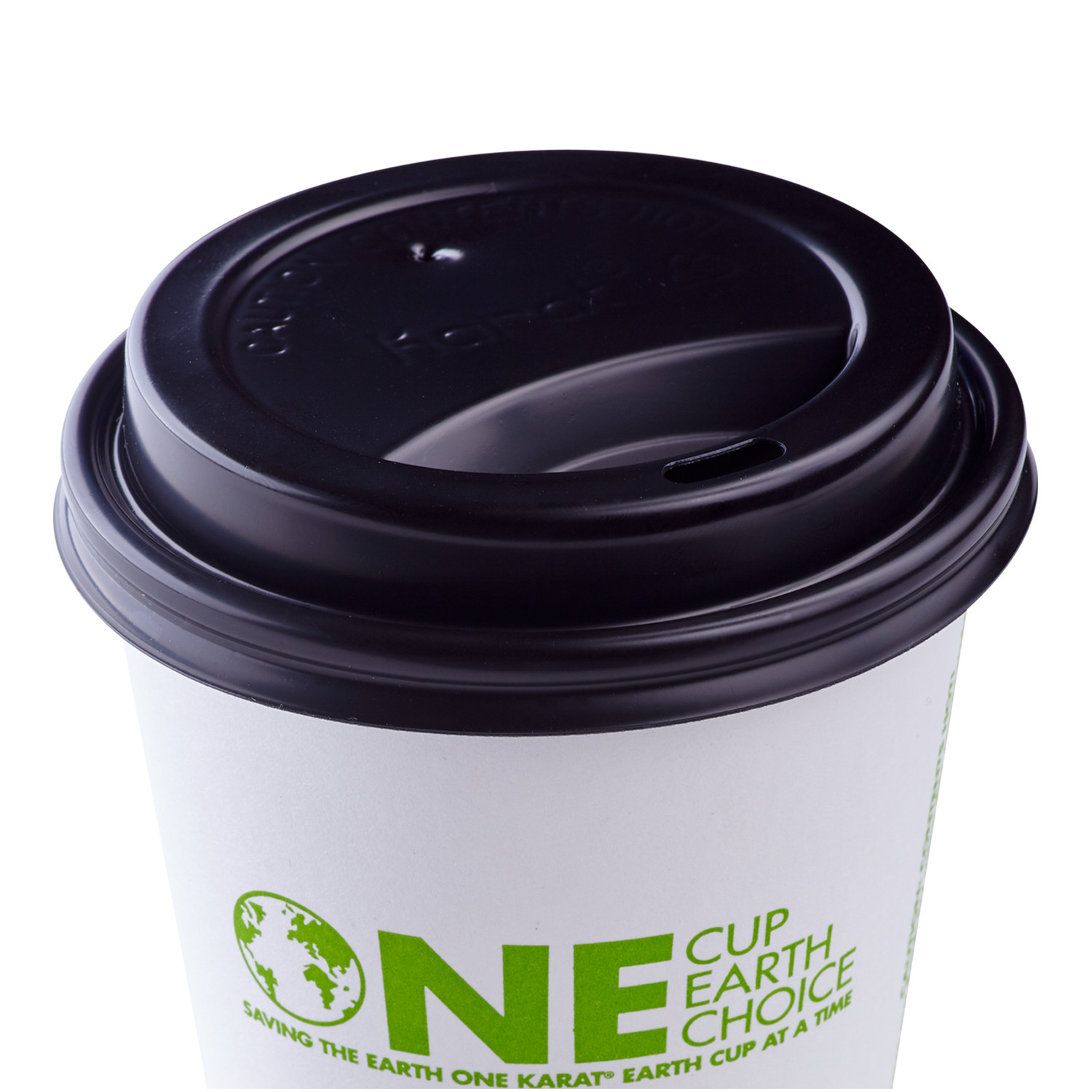 Karat 10-24 oz. Sipper Dome Lid – Black (90mm) – 1,000 ct, C-KDL516B-PP