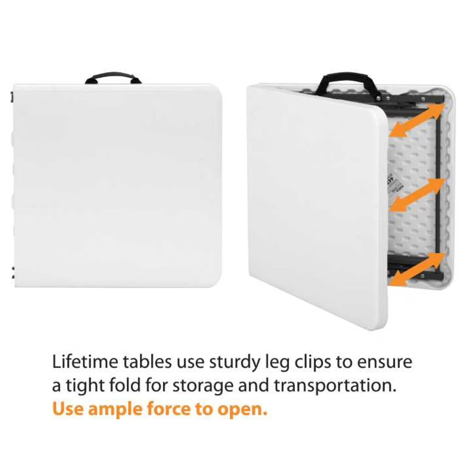 Lifetime 4′ Commercial Grade Adjustable Fold-in-Half Table