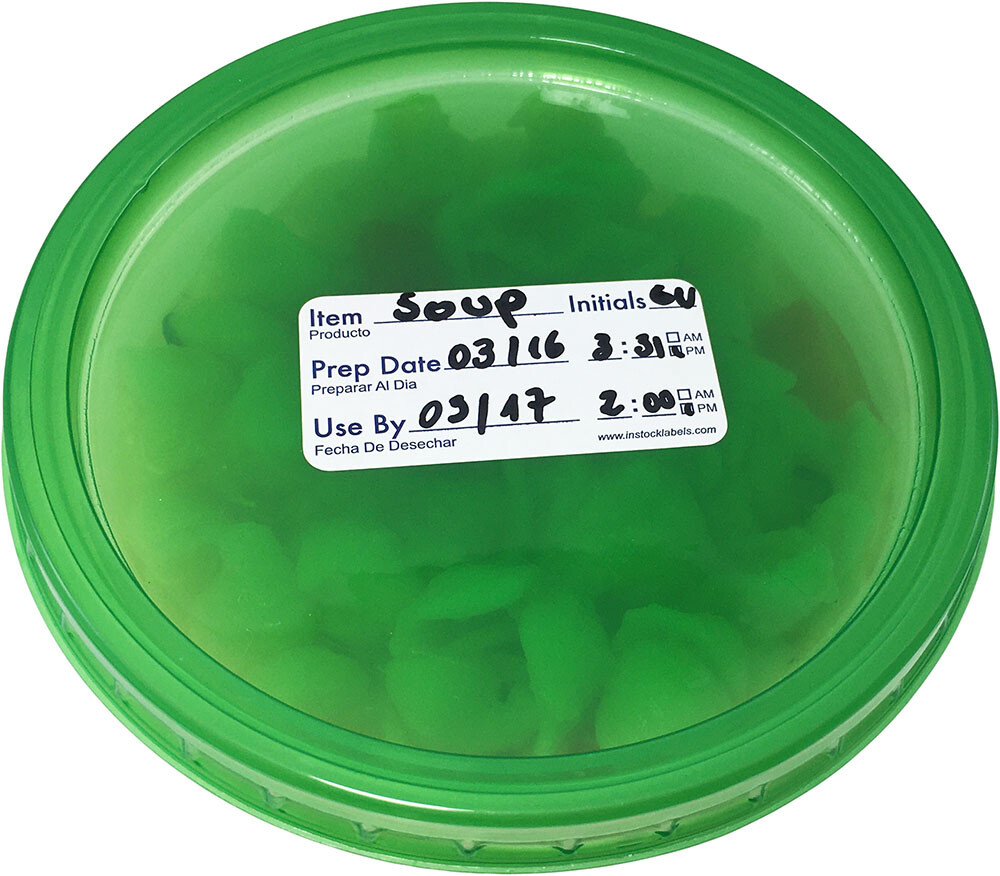 Food Prep Rotation Writable Stickers, 1 x 2 Inches, 500 Labels on a Roll