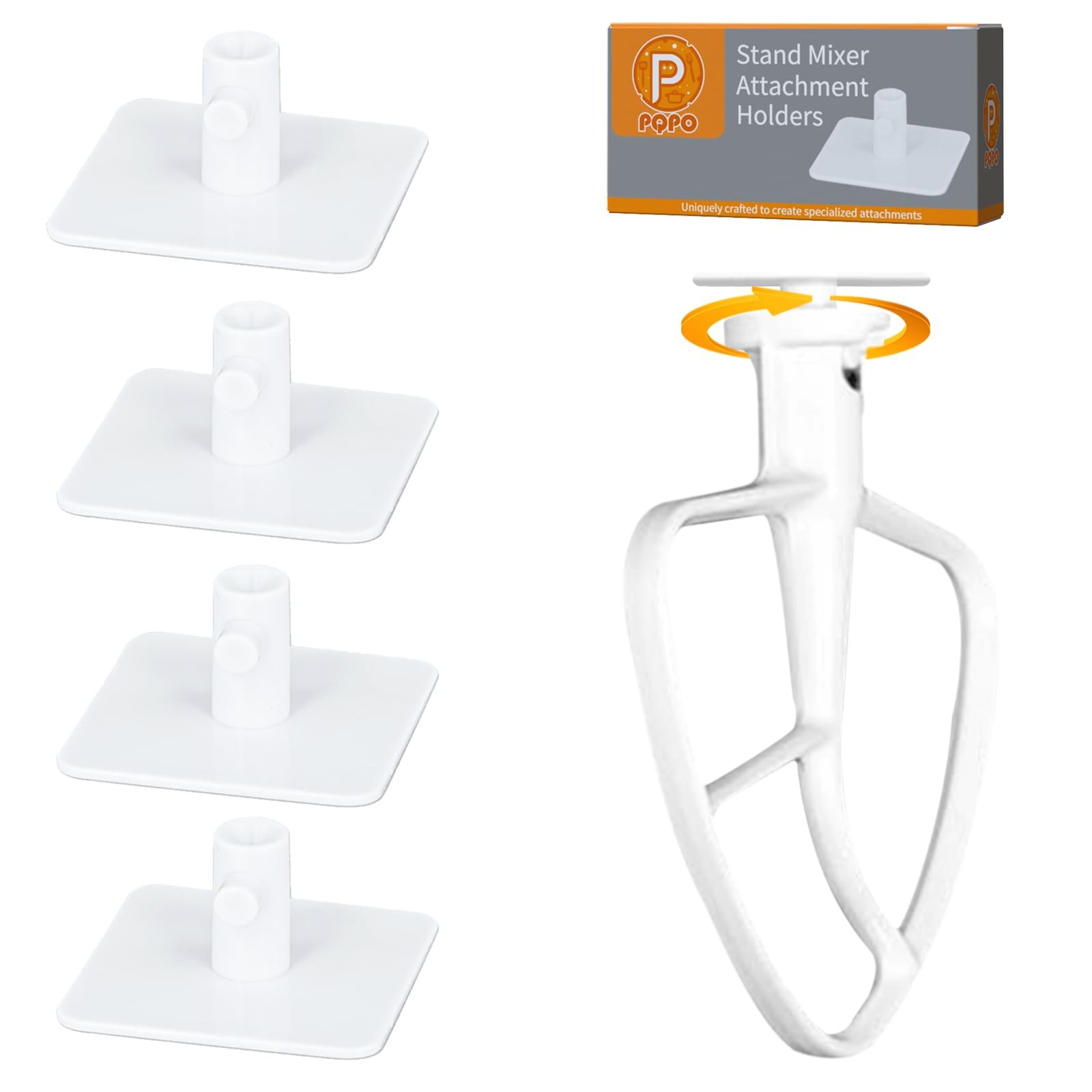 4 Pack Stand Mixer Attachment Holders Compatible with Kitchenaid Mixer Accessori