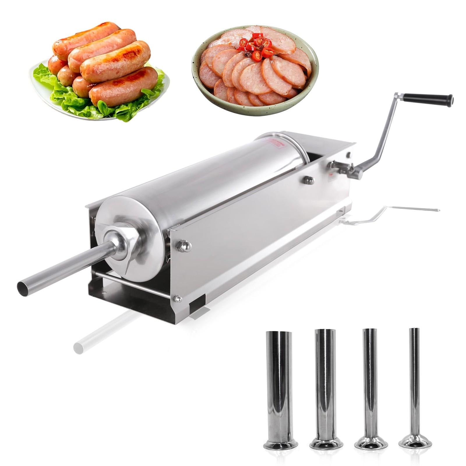 Hakka 15lbs(7 Liter) Sausage Machine 2 Speed Stainless Steel Horzontal Sausage