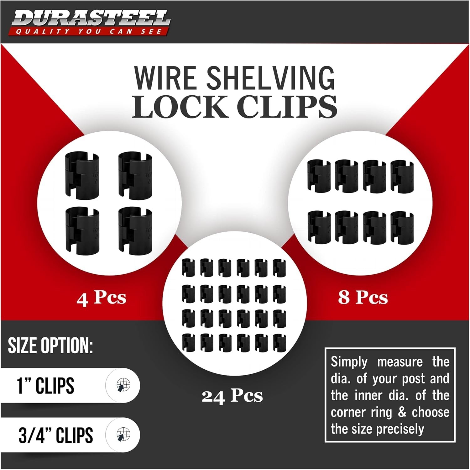 24 Pcs Wire Shelving Locks – Fits Various Brands