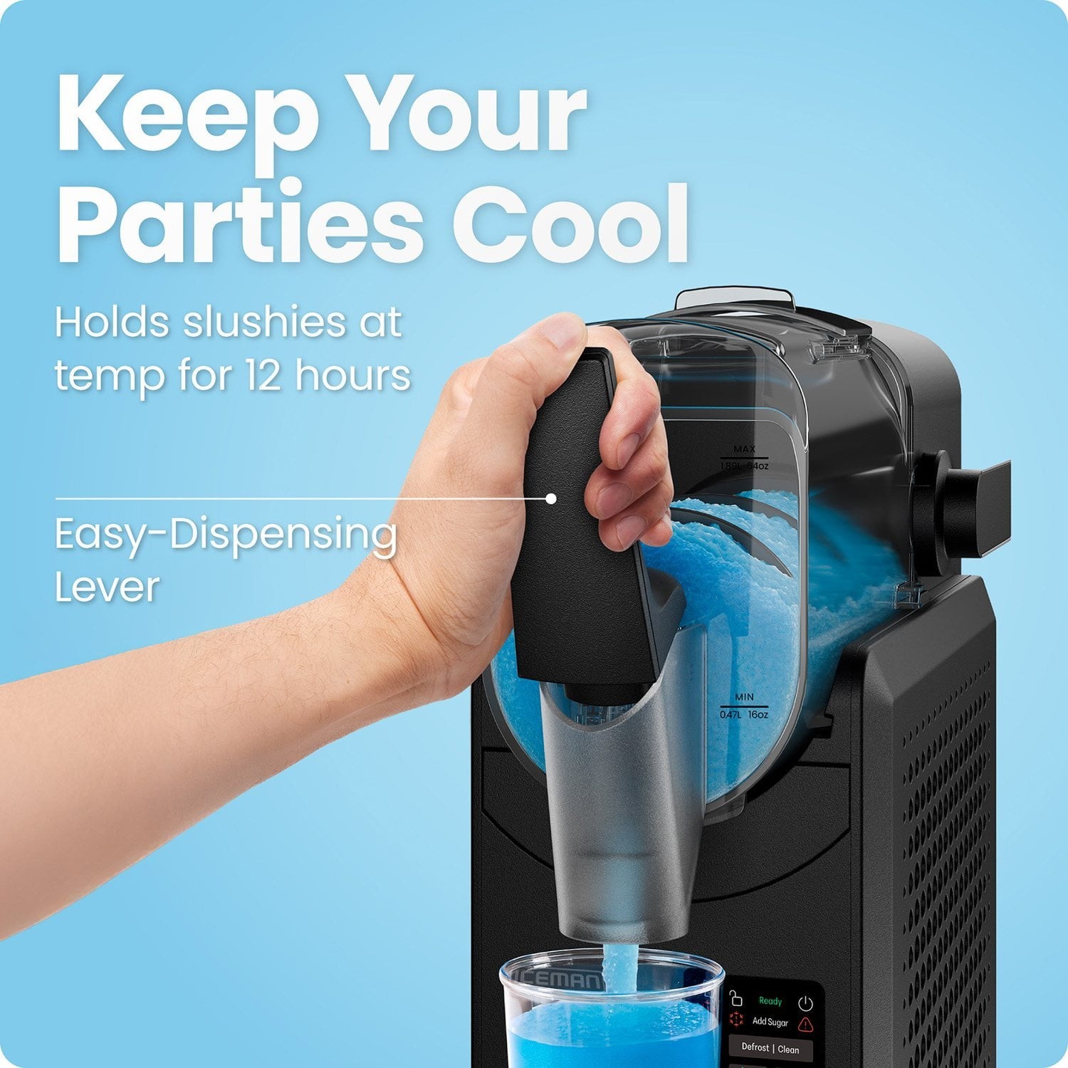 Chefman Iceman Slush Ease Slushy Maker Frozen Drink Machine Touchscreen Black