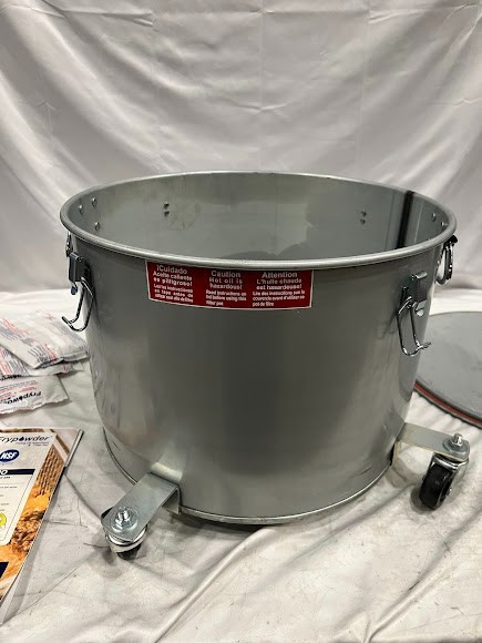 MirOil 7 Gallon Enameled Steel Grease Bucket / Fryer Oil Filter Pot