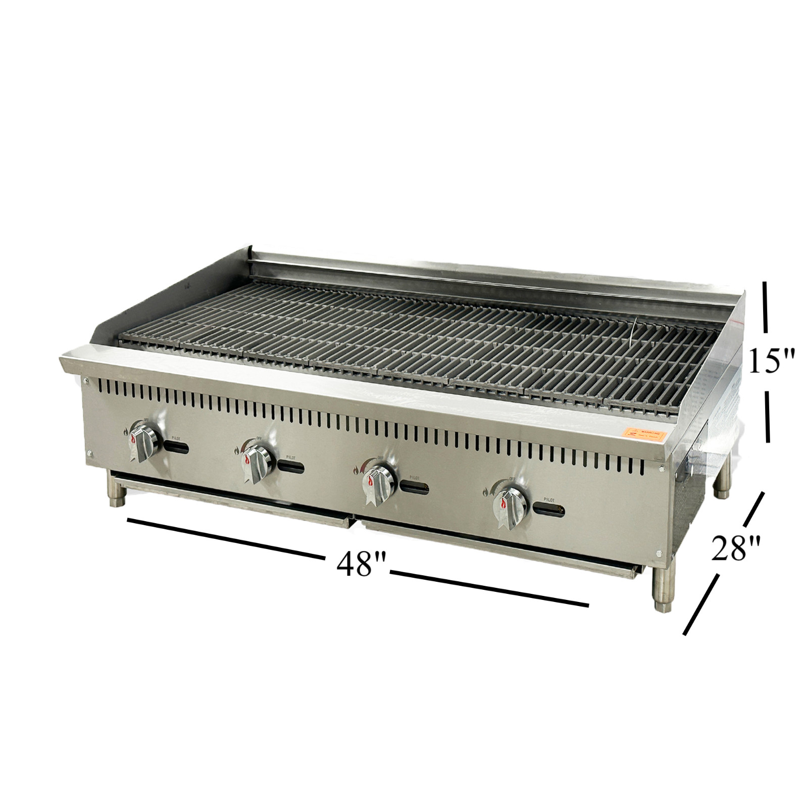 48″x28″ 140000 BTU Commercial Radiant Broiler, Stainless Steel