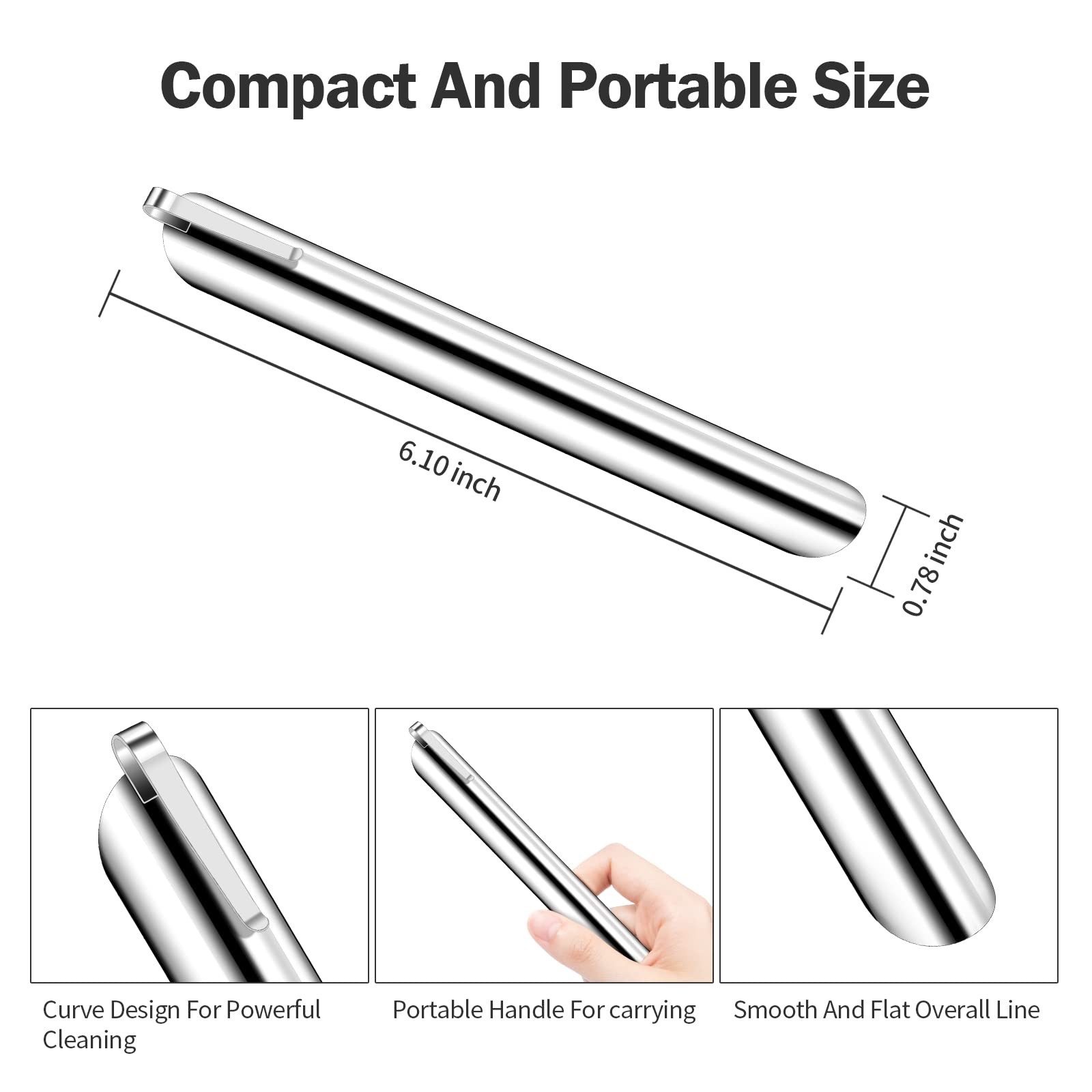 Restaurant Crumb Sweepers, Cleaner, High 150 x 20mm, Silver