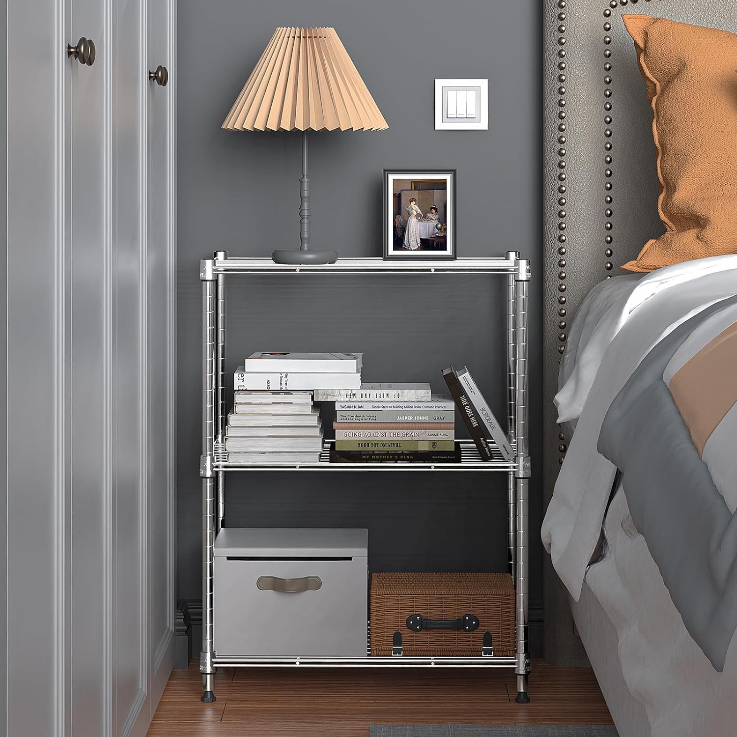 MZG 450 lbs Wire Storage Shelving 3 Tier Utility Shelving Unit Steel Organizer