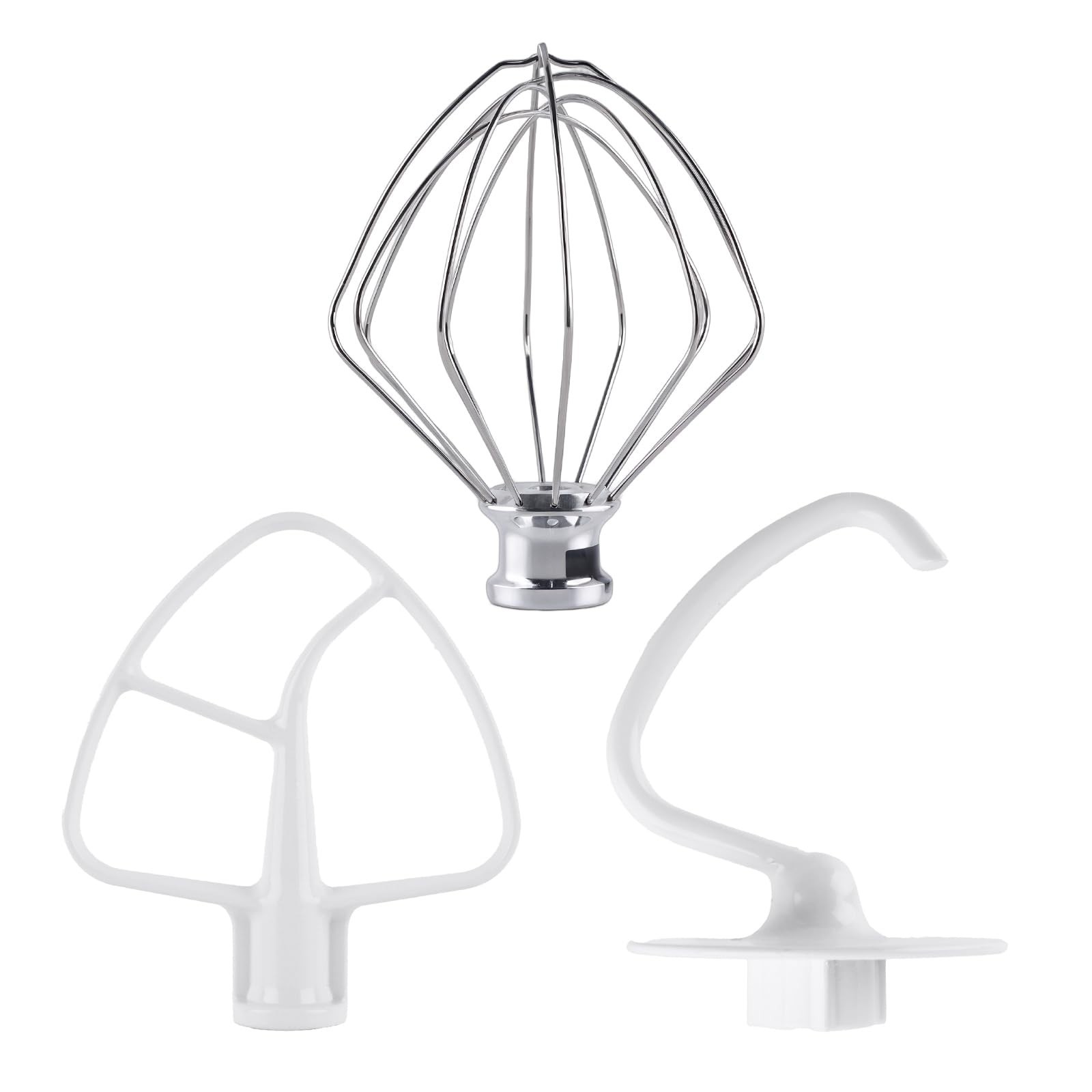3-Piece KitchenAid Stand Mixer Attachments, Stainless Whip Hook and Paddle