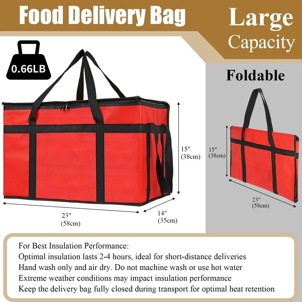 Insulated Bags for Food Delivery XXXL Pizza Delivery Bags for Doordash Large