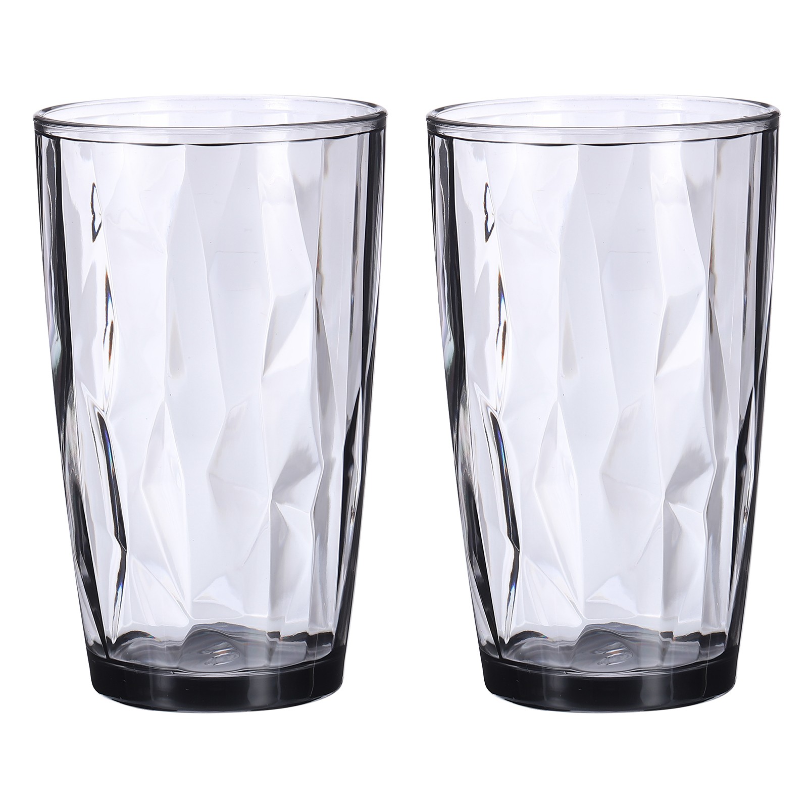 2Pcs 17oz Acrylic Drinking Glasses Plastic Reusable Tumblers, Grey